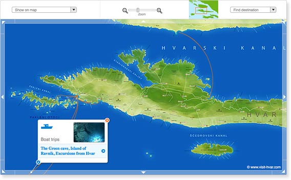 Karta otoka Hvara